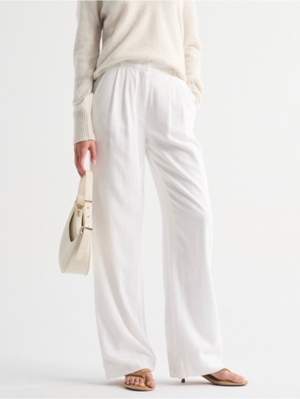 Abercrombie & Fitch white linen sloane pants in a size 27 short